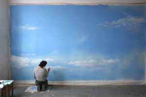 Wandbespannung, atelier wandlungen, himmel, malerei, kunst, art
