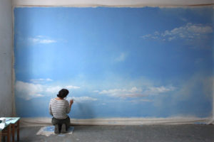 Wandbespannung wallpainting himmel sky Atelier Wandlungen