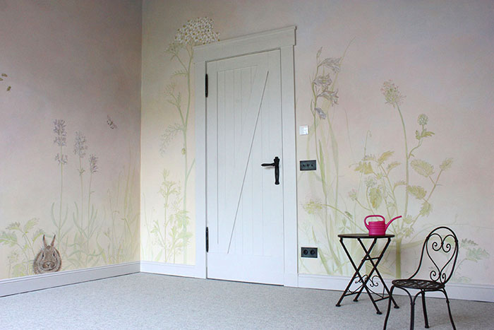 Kinderzimmer blumen malerei wallpainting atelier Wandlungen