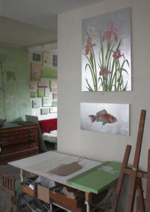Bild Fisch und Lilien auf Silber