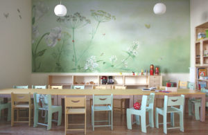 wandbespannung, kindergarten, kinder, dekoration, malerei, wandmalerei