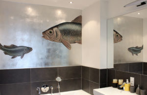 karpfen, versilberung, blattsilber, silver leaf, fisch, decoration, badezimmer